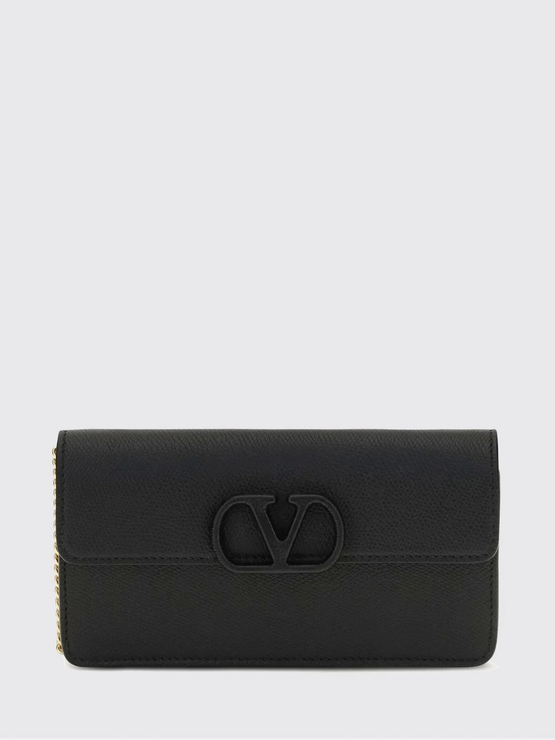 vlogo signature grained calfskin wallet on chain