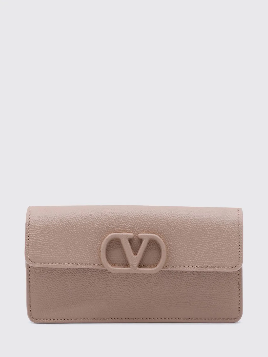 vlogo signature grained calfskin wallet on chain