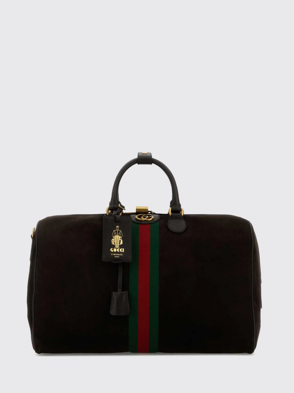 GUCCI OS savoy medium suede monogram travel bag
