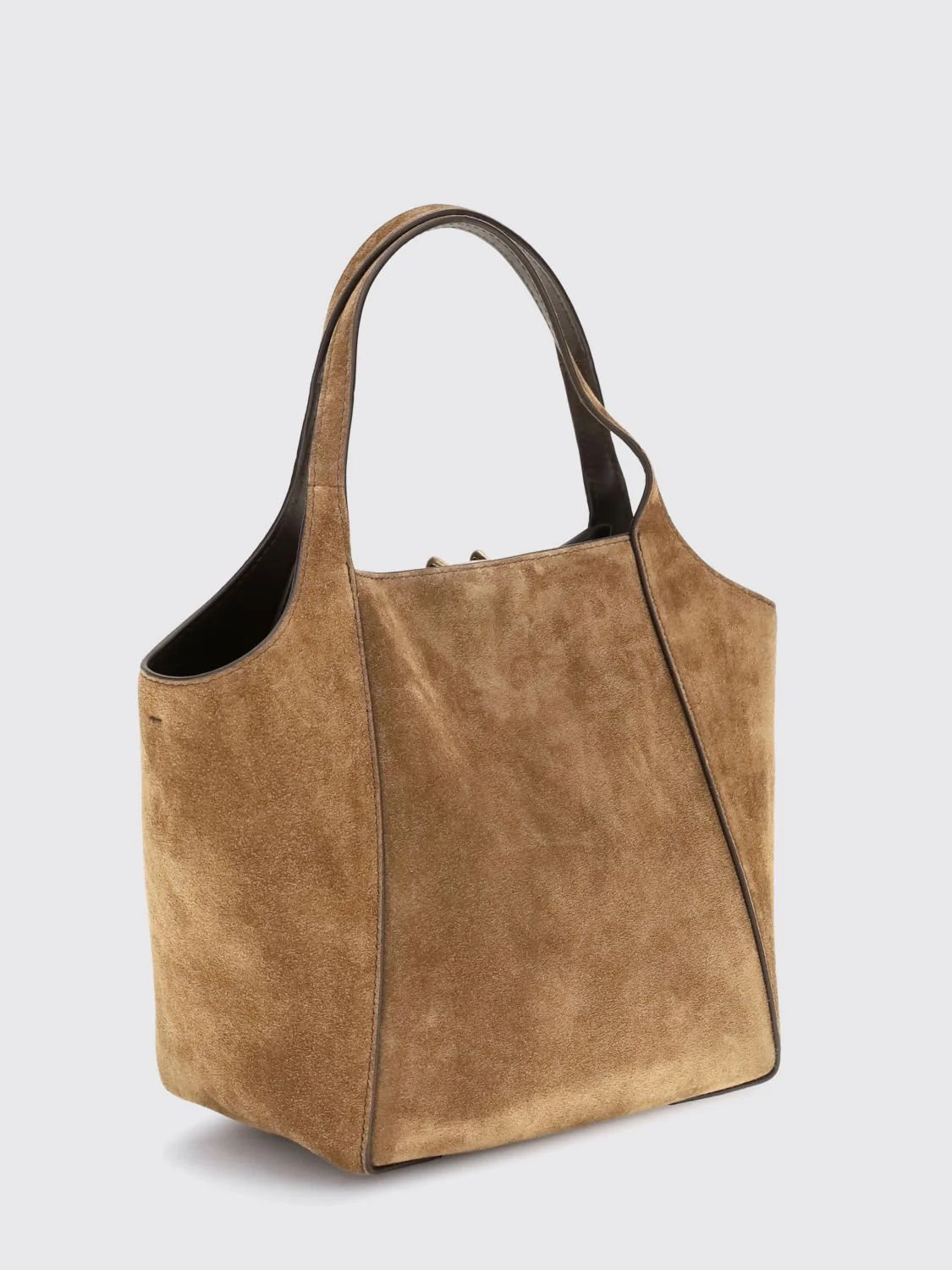 BRUNELLO CUCINELLI OS small suede handbag with double handle and removable strap