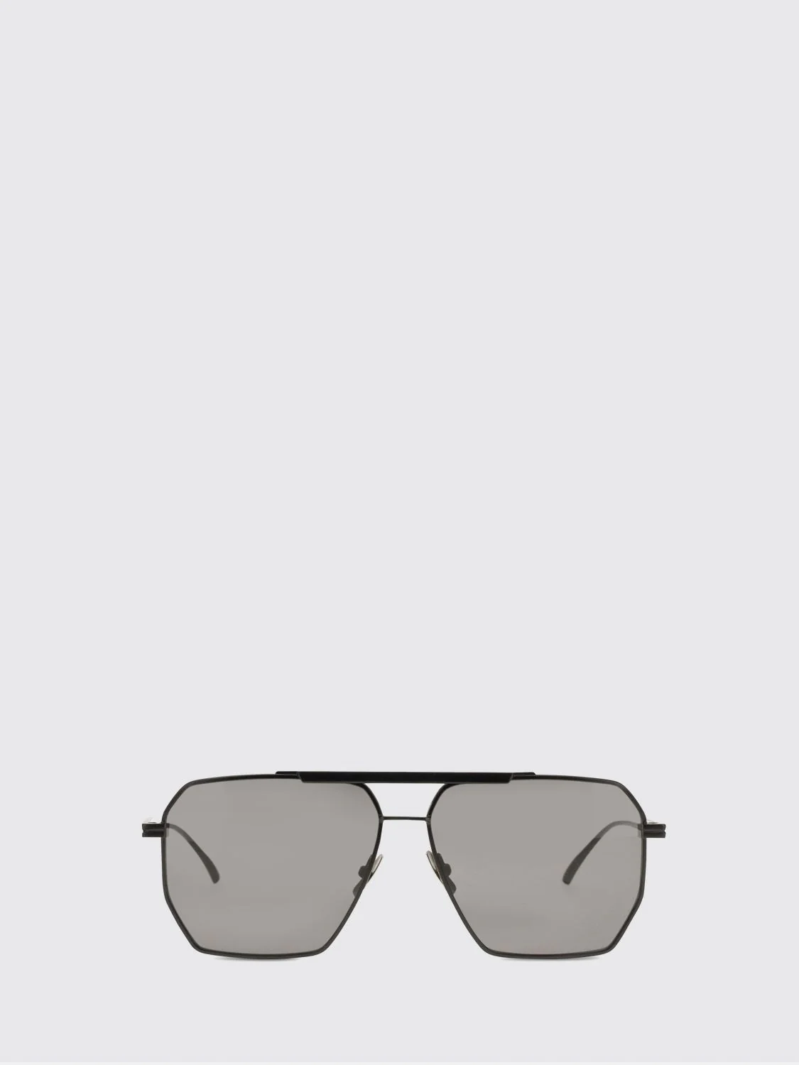 BOTTEGA VENETA OS rectangular metal aviator sunglasses with double bridge