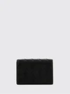 bifold woven lambskin card holder with snap button