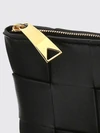 rectangular clutch in intrecciato lambskin with zip closure