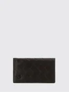 woven nappa leather card holder with removable mirror