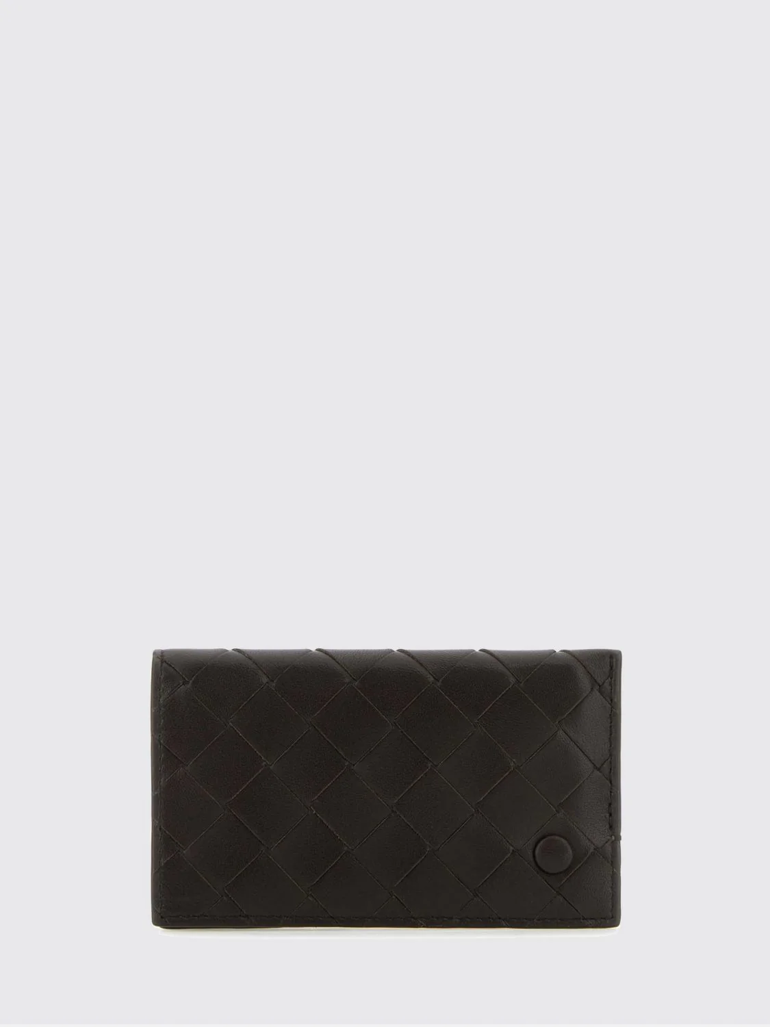 woven nappa leather card holder with removable mirror
