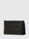 woven nappa leather card holder with removable mirror