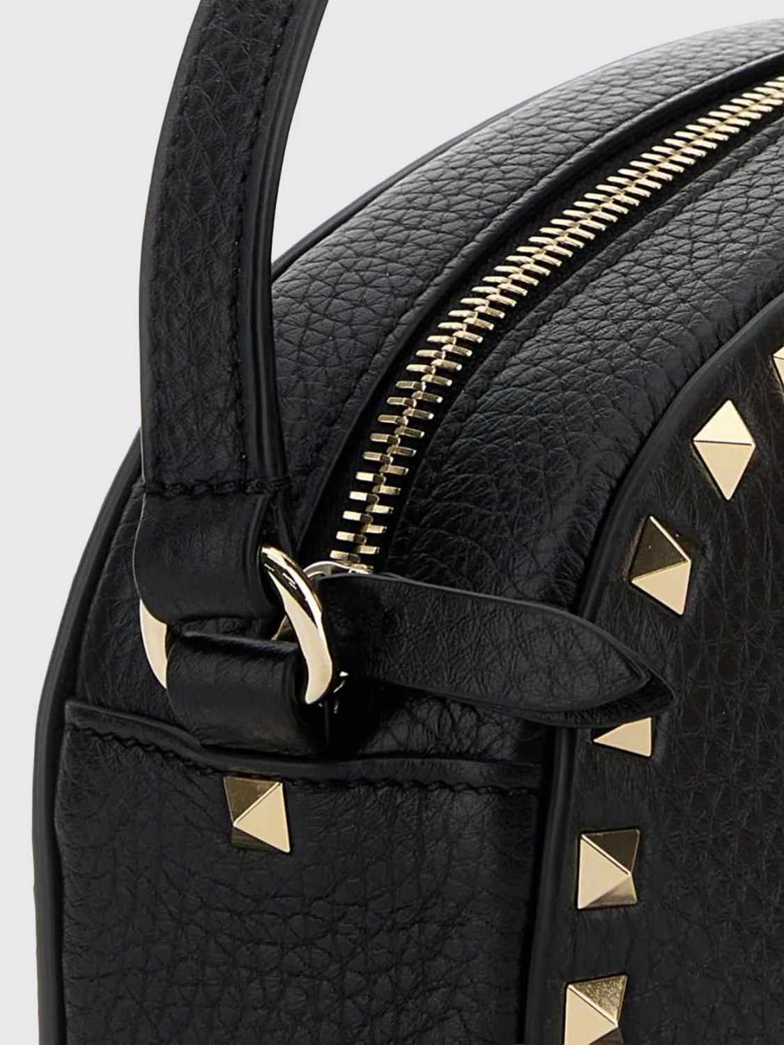 rockstud embroidered calfskin mini crossbody bag