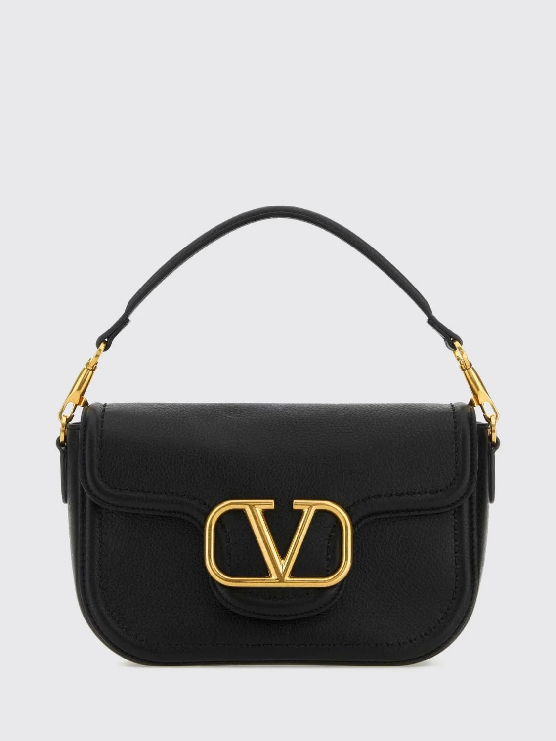 alltime small hammered leather handbag with vlogo