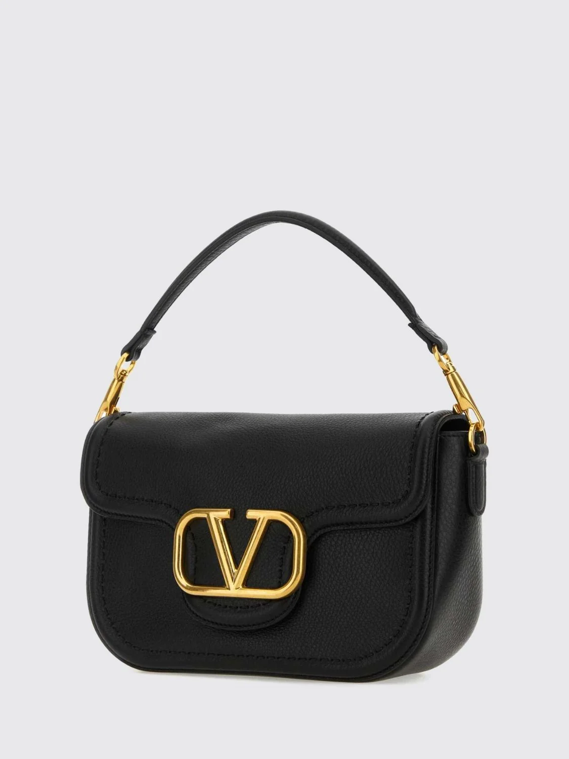 alltime small hammered leather handbag with vlogo