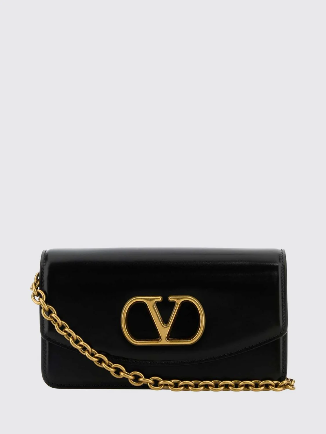 vain leather shoulder bag with vlogo signature