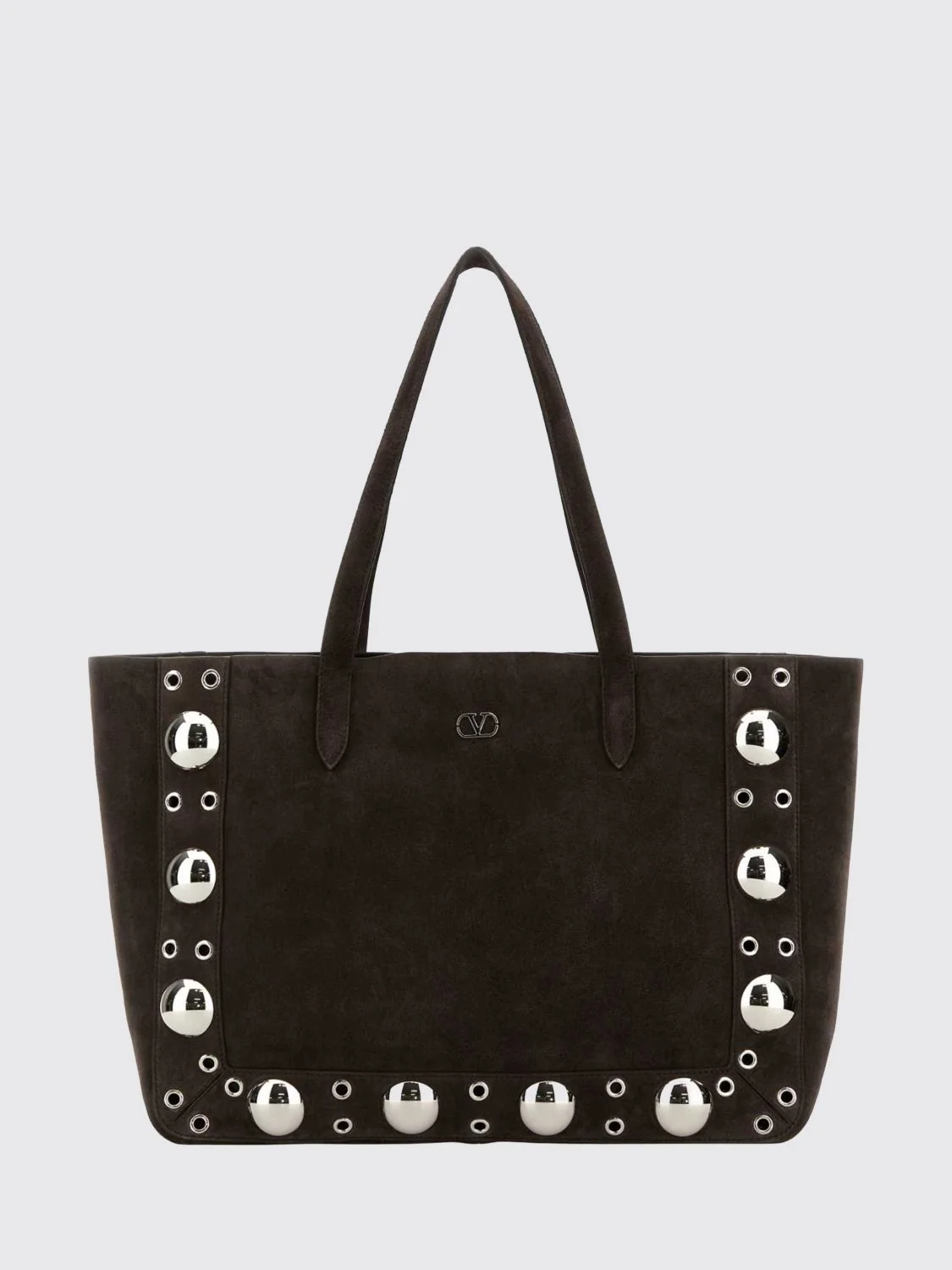 VALENTINO GARAVANI OS nellcôte medium suede tote bag with studs and vlogo