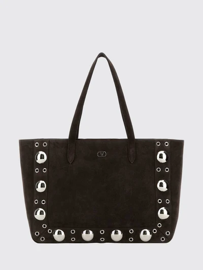 nellcôte medium suede tote bag with studs and vlogo
