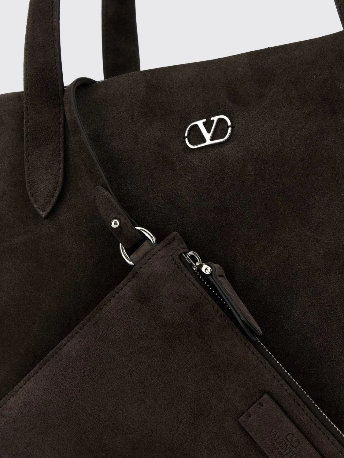 nellcôte medium suede tote bag with studs and vlogo
