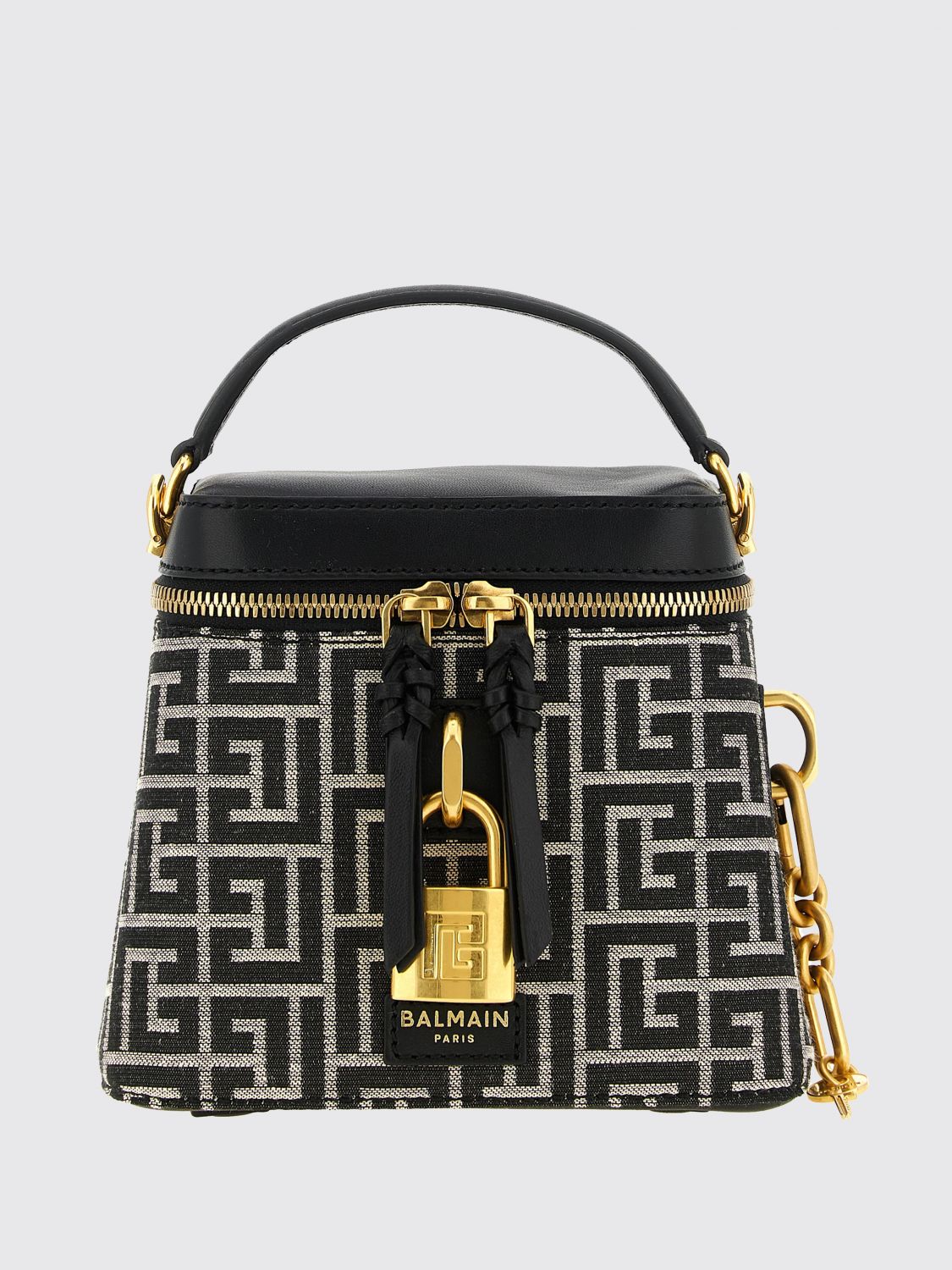 BALMAIN OS pulse vanity mini bag with pb monogram and padlock