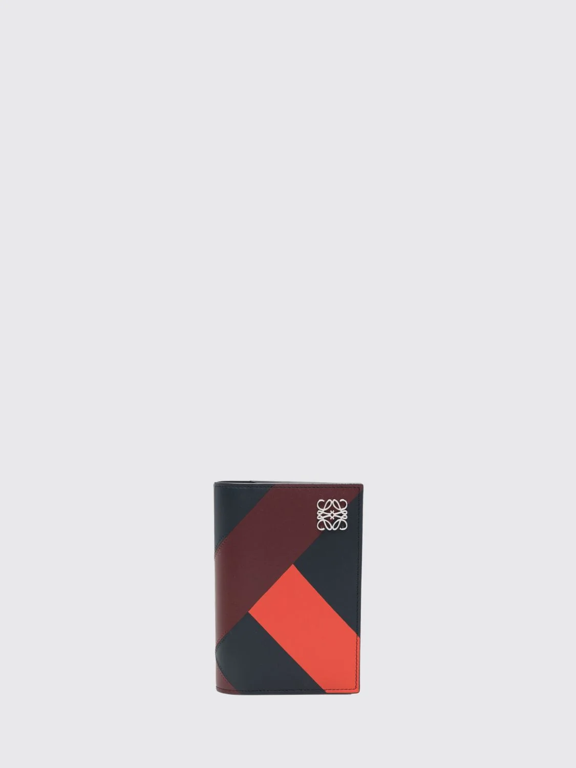 LOEWE OS anagram compact bifold wallet in bicolour calfskin leather