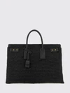 sac de jour handbag in crochet raffia and calfskin leather
