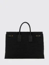 sac de jour handbag in crochet raffia and calfskin leather