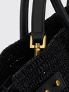 sac de jour handbag in crochet raffia and calfskin leather