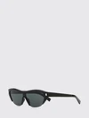 black acetate cat-eye sunglasses with flared shape and nylon lenses