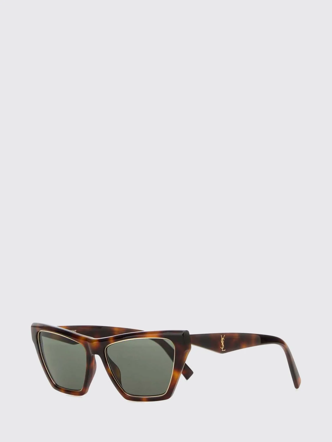 SAINT LAURENT OS tortoiseshell acetate cat-eye sunglasses with ysl logo and rectangular shape