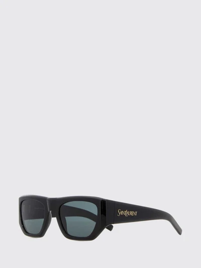 black acetate rectangular cat-eye sunglasses with lettering logo