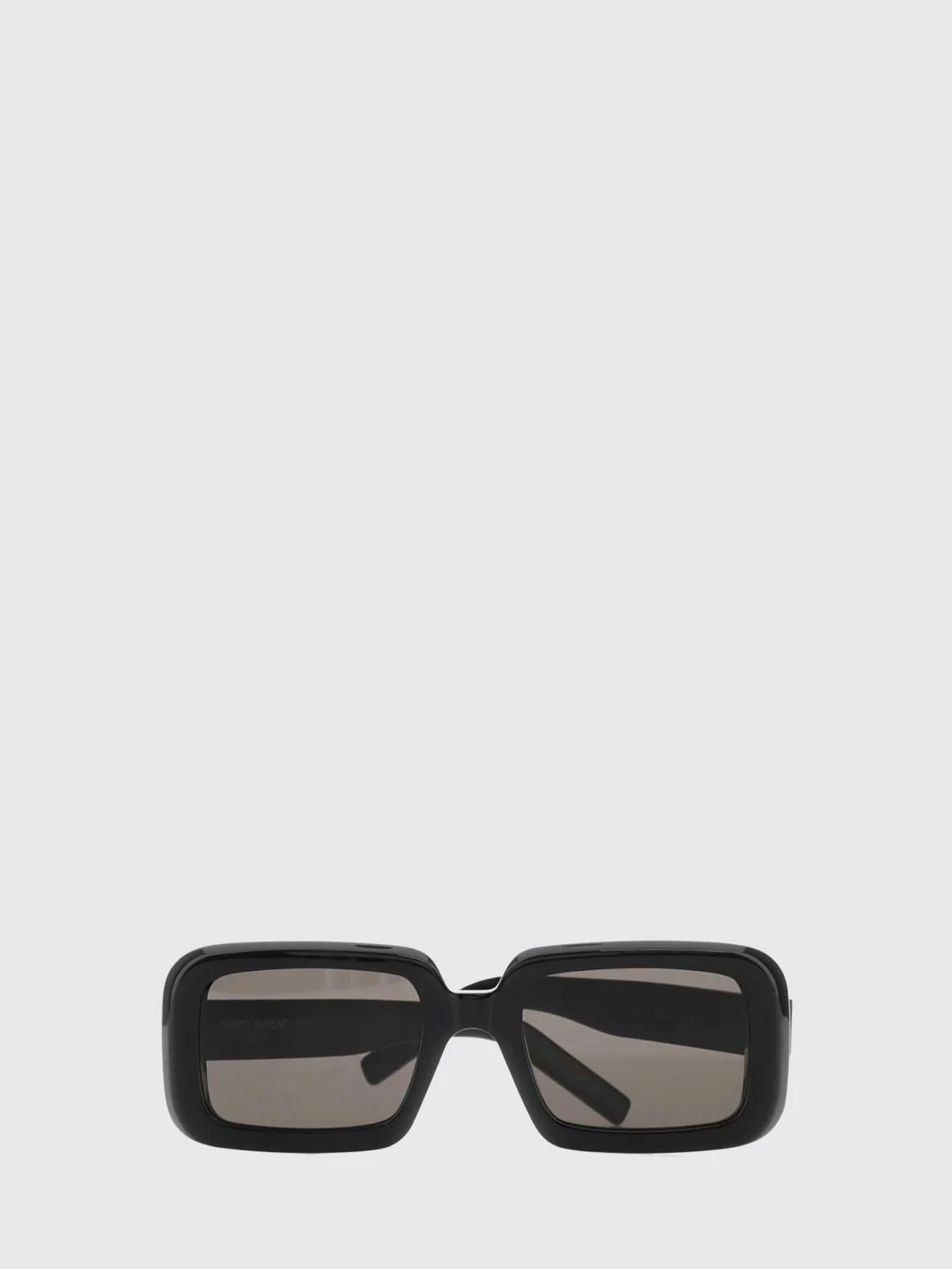 SAINT LAURENT OS rectangular black acetate sunglasses with printed logo on the temples
