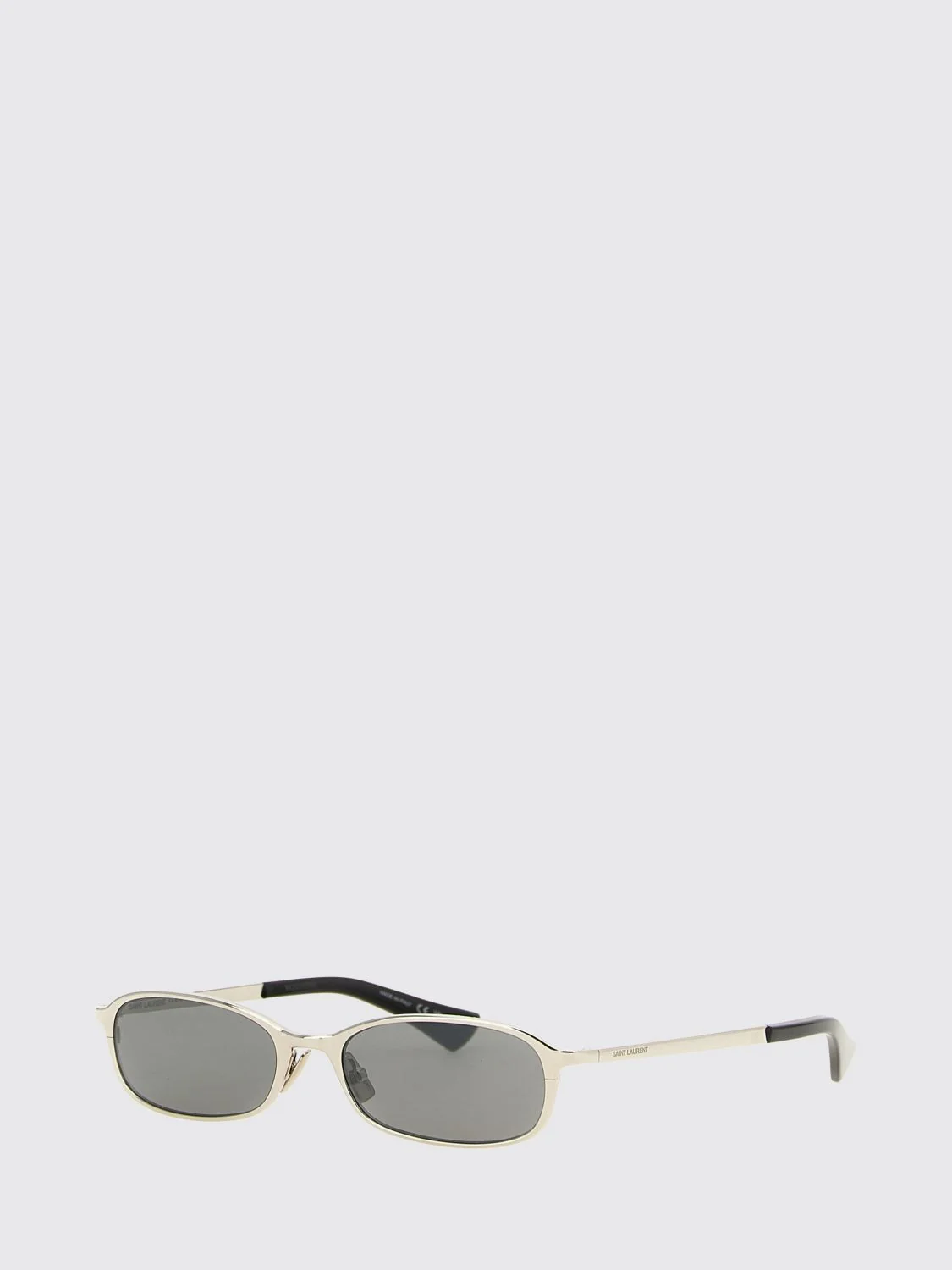 SAINT LAURENT OS rounded sunglasses in metal and acetate with engraved logo