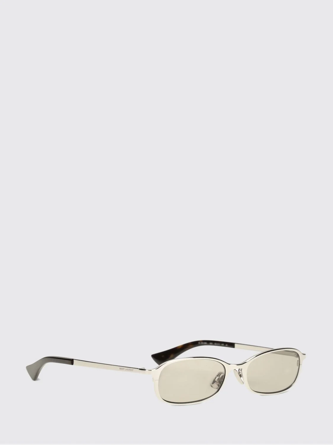 SAINT LAURENT OS rounded sunglasses in metal and acetate with engraved logo