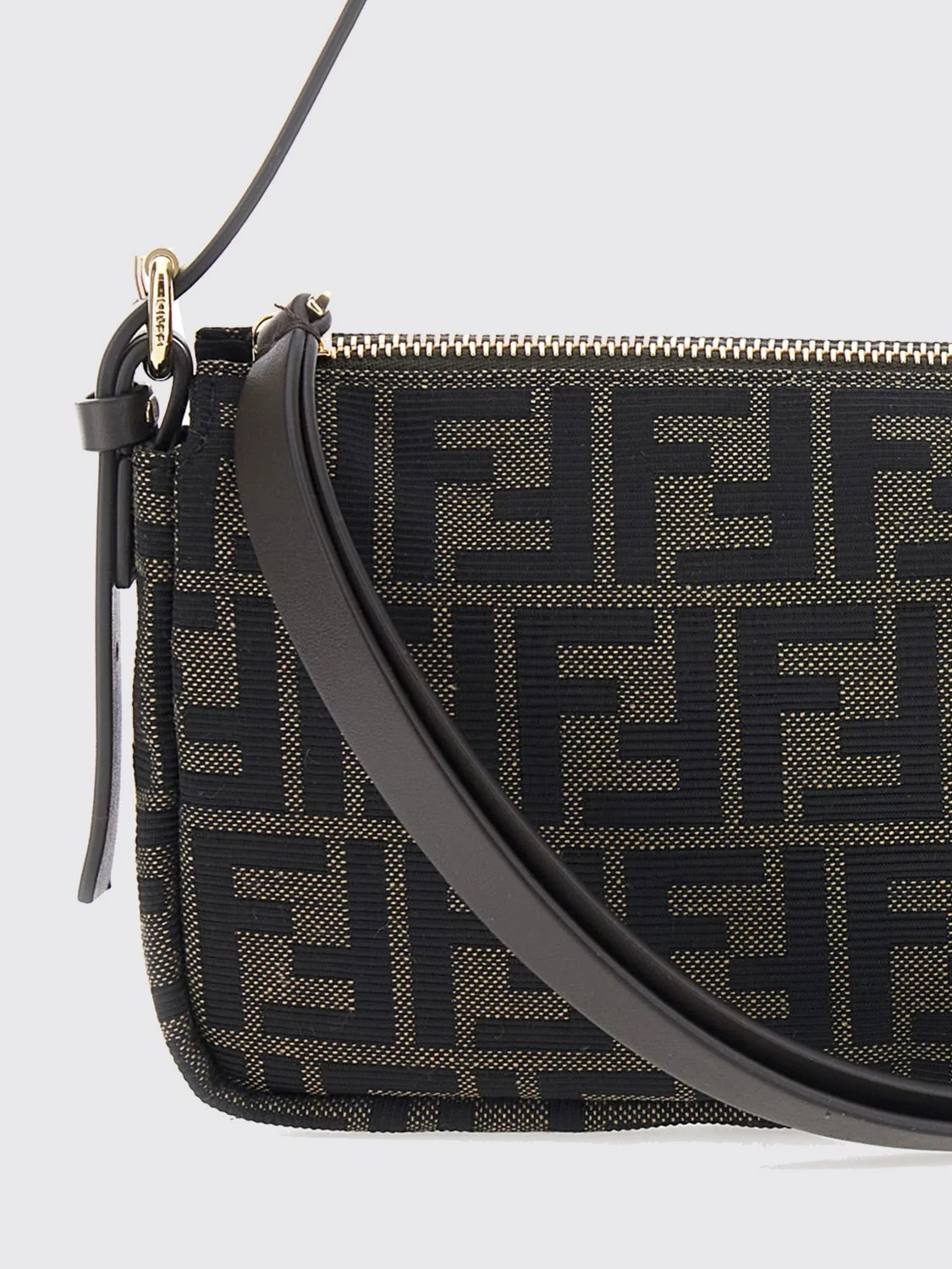 ff zucca monogram technical fabric mini shoulder bag