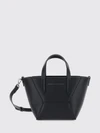 leather mini handbag with double handle and removable strap