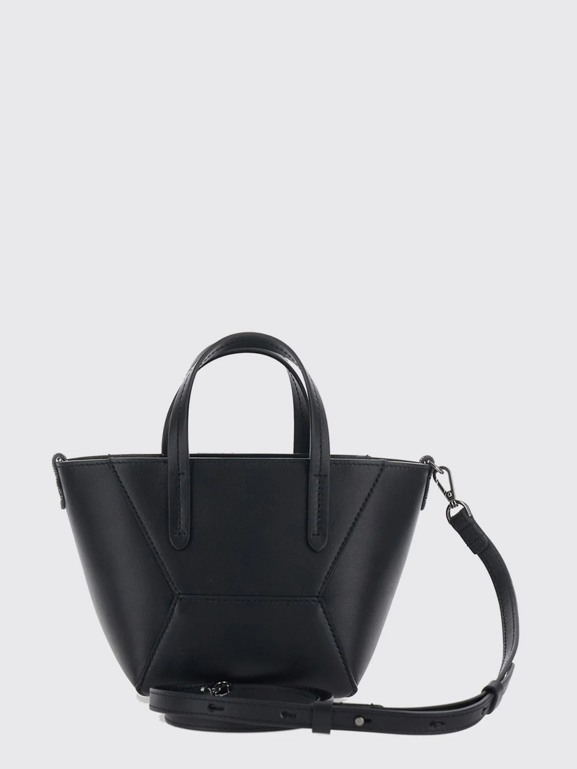 BRUNELLO CUCINELLI OS leather mini handbag with double handle and removable strap