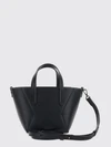leather mini handbag with double handle and removable strap