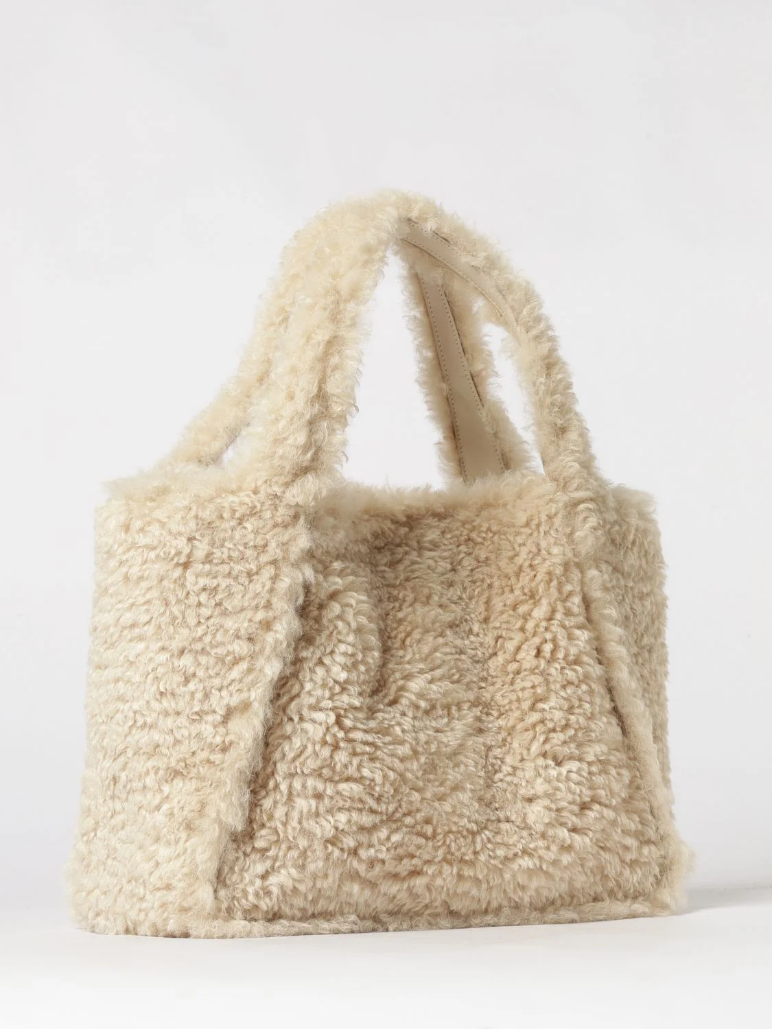 STELLA MCCARTNEY OS shearling shoulder bag with removable pouch
