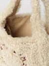 shearling shoulder bag with removable pouch