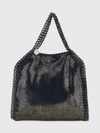 small falabella faux suede handbag with chain trim
