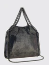 small falabella faux suede handbag with chain trim