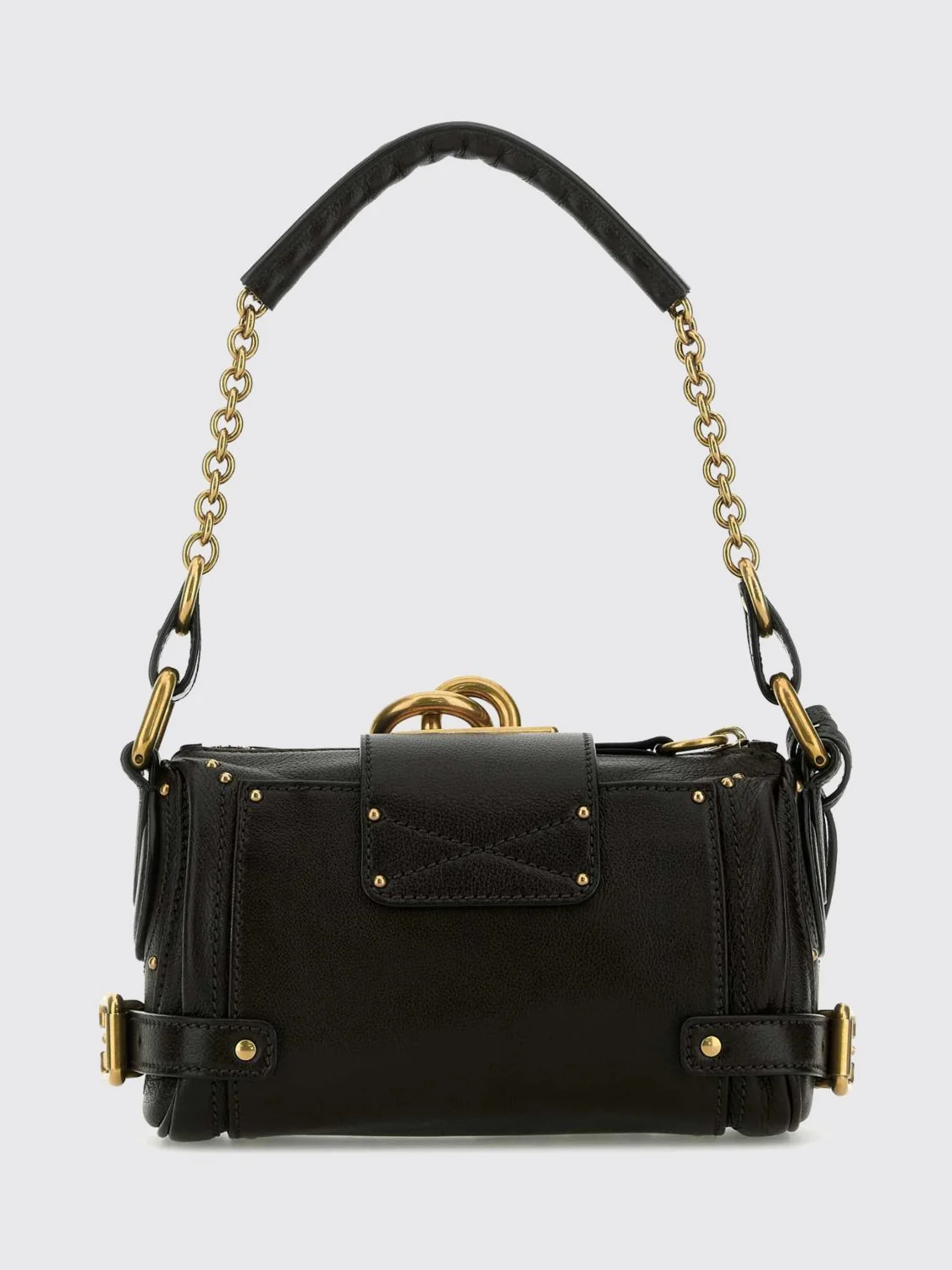 paddington grained leather mini shoulder bag chloé with padlock