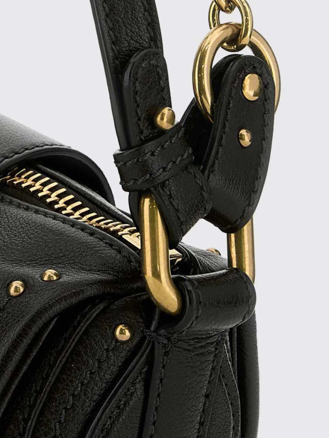 paddington grained leather mini shoulder bag chloé with padlock