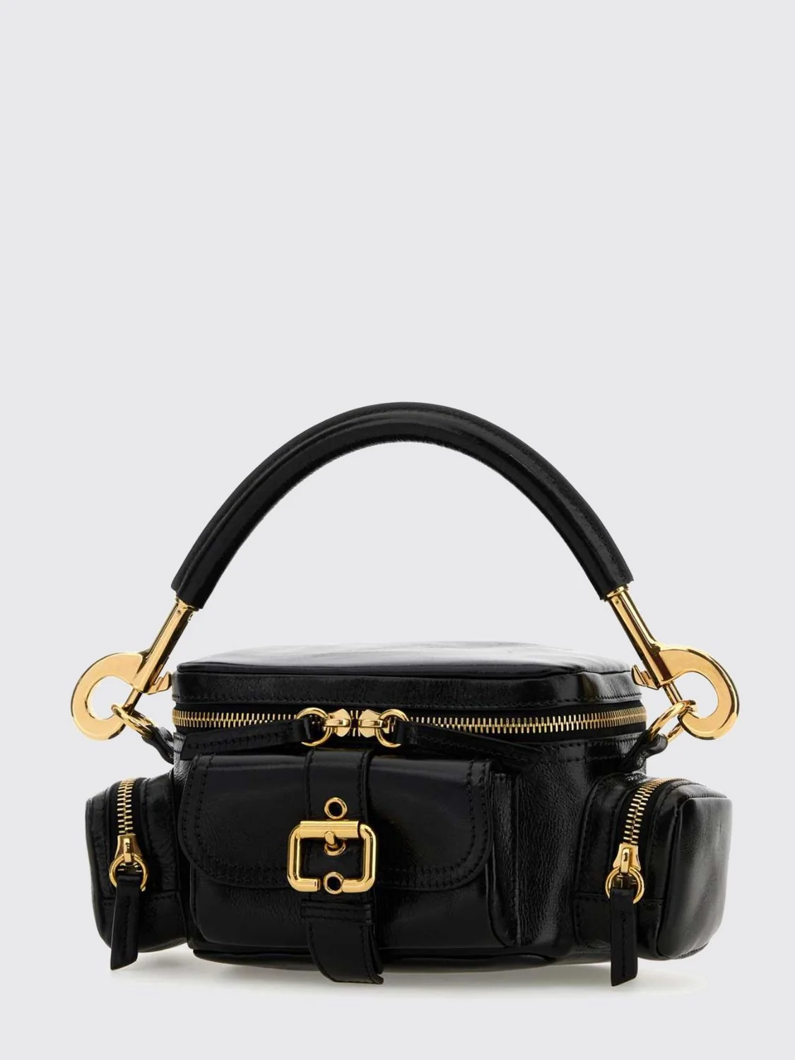 natural grained leather handbag chloé with removable handle