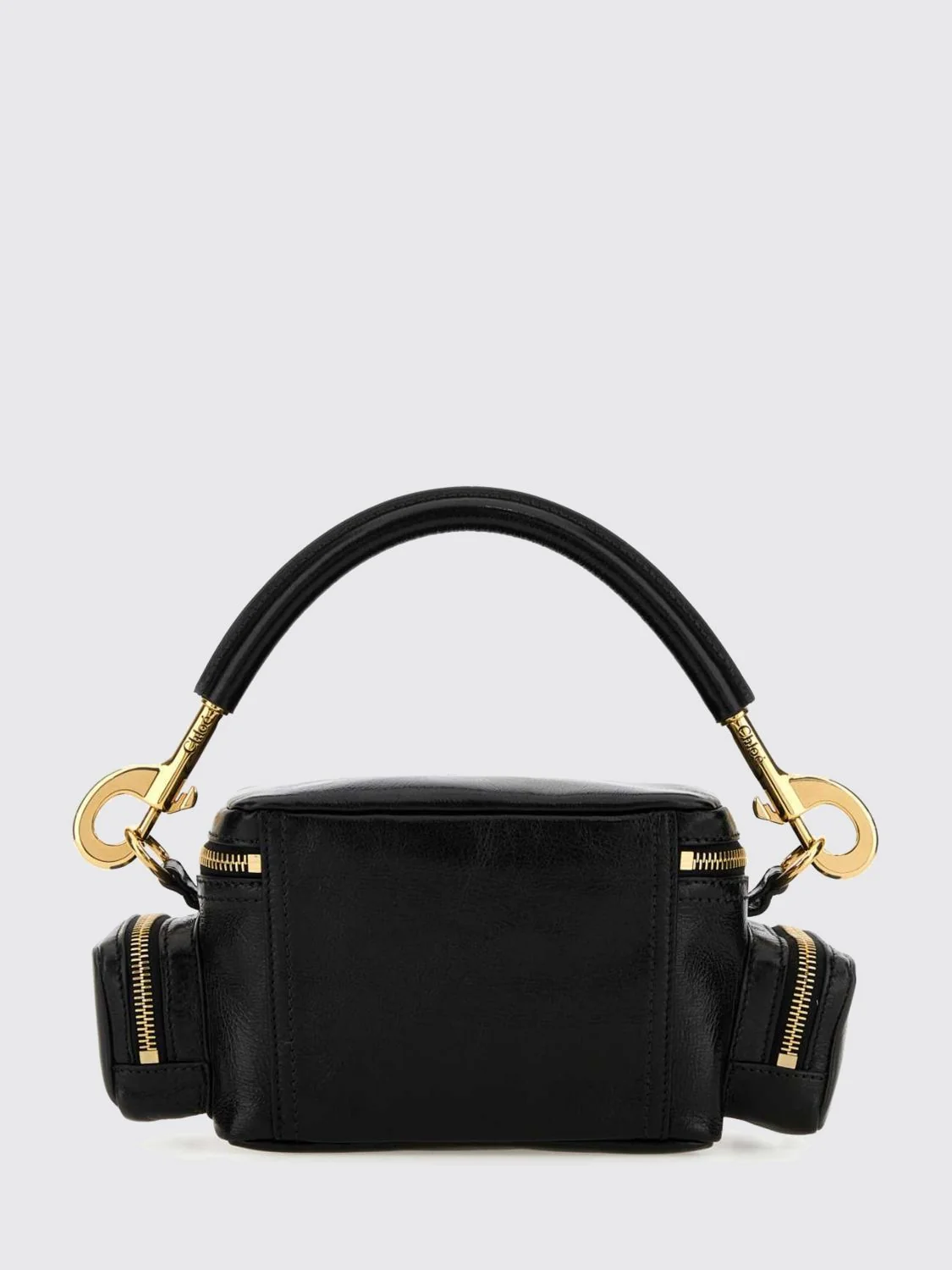 natural grained leather handbag chloé with removable handle