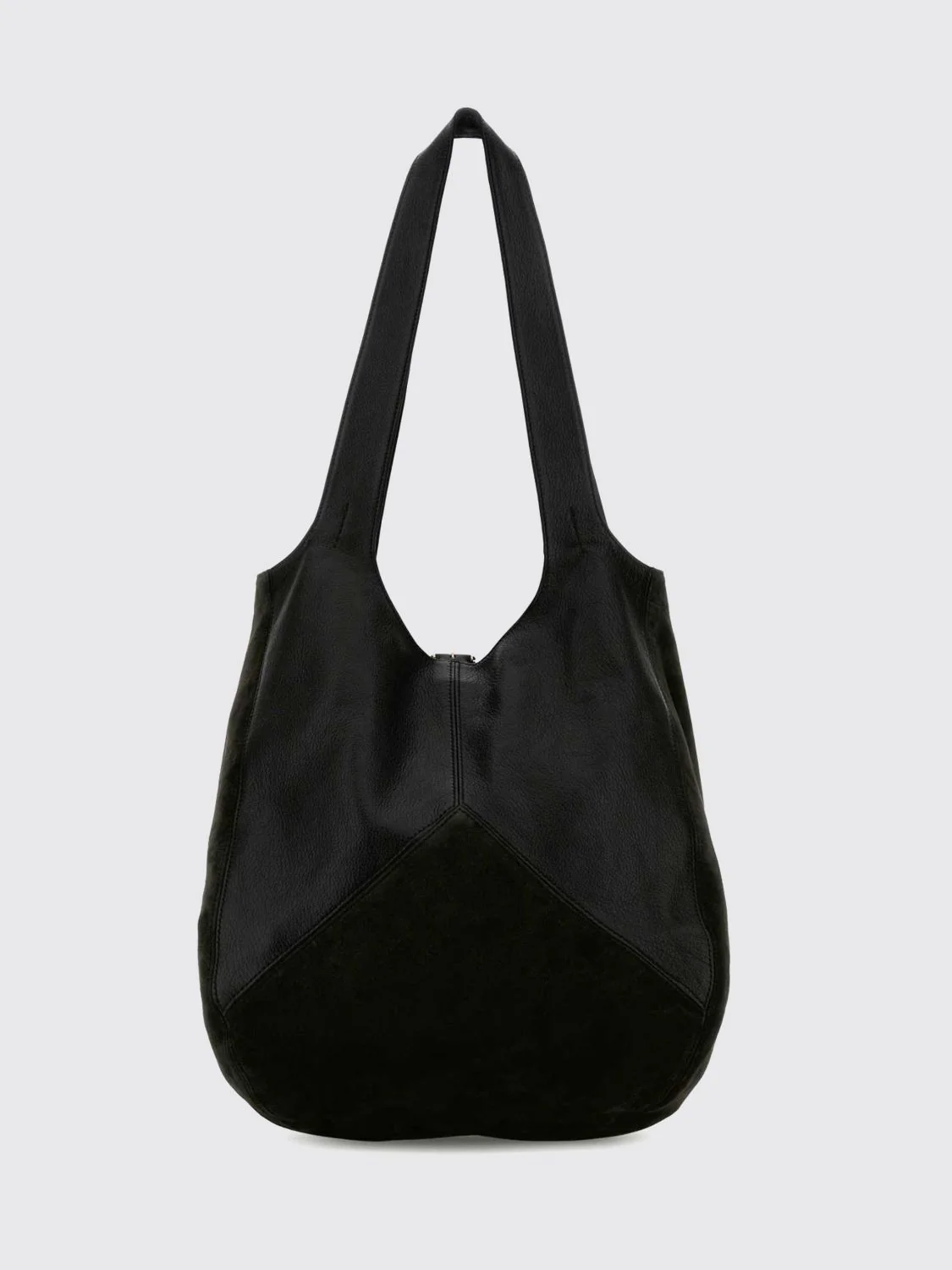 large balloon shoulder bag chloé in suede and grained leather