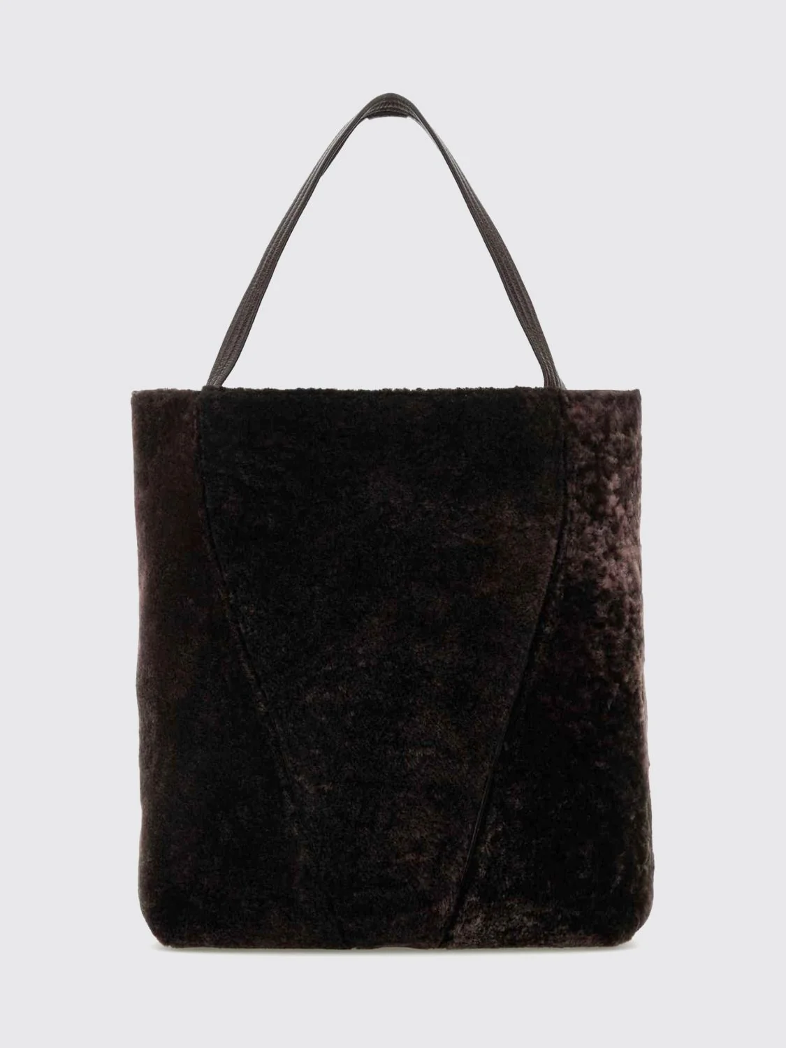 CHLOÉ OS spin shearling tote bag chloé with double handle and metal logo