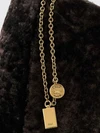 spin shearling tote bag chloé with double handle and metal logo