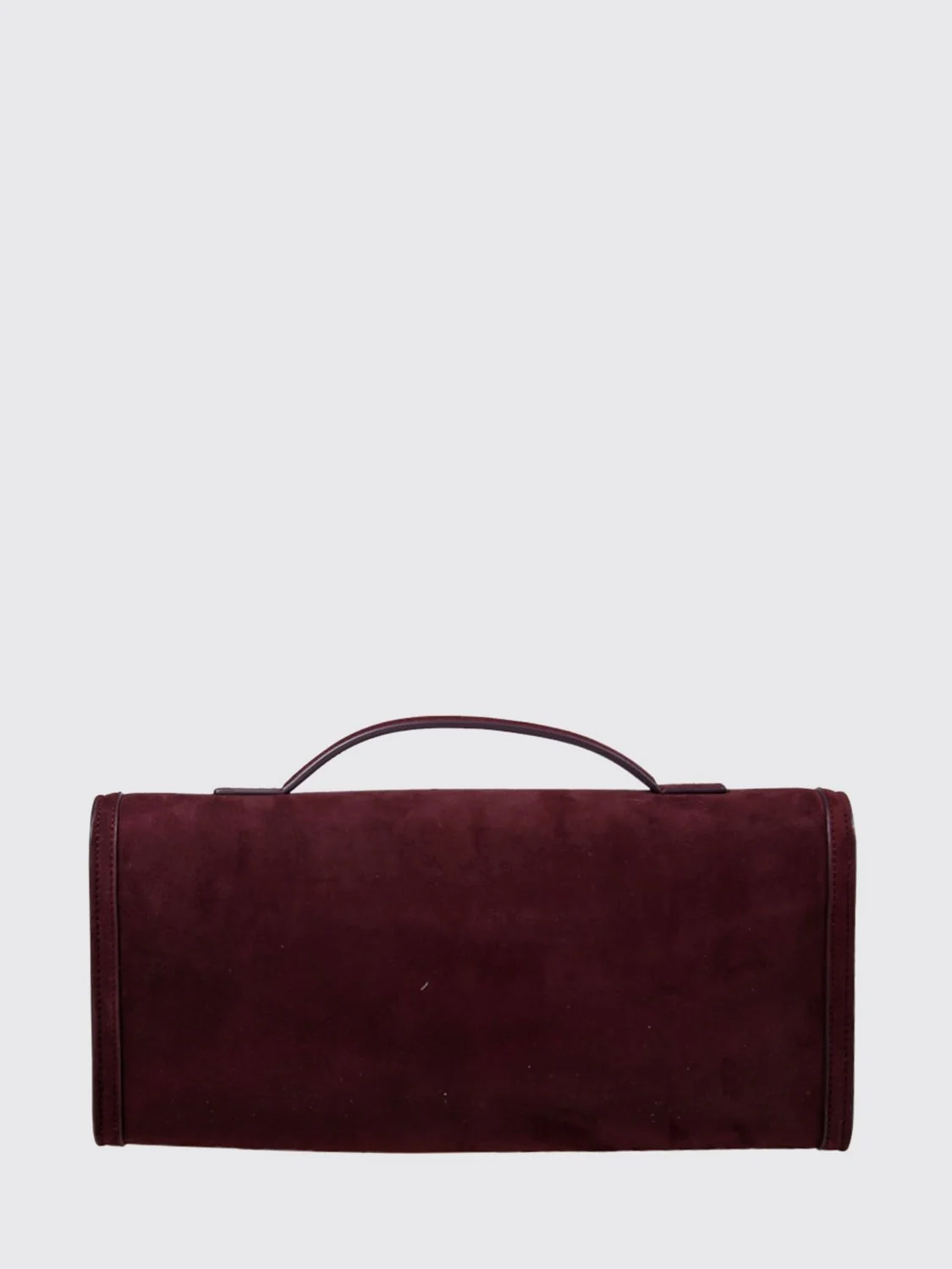 ROGER VIVIER OS belle vivier suede clutch with iconic buckle and chain strap