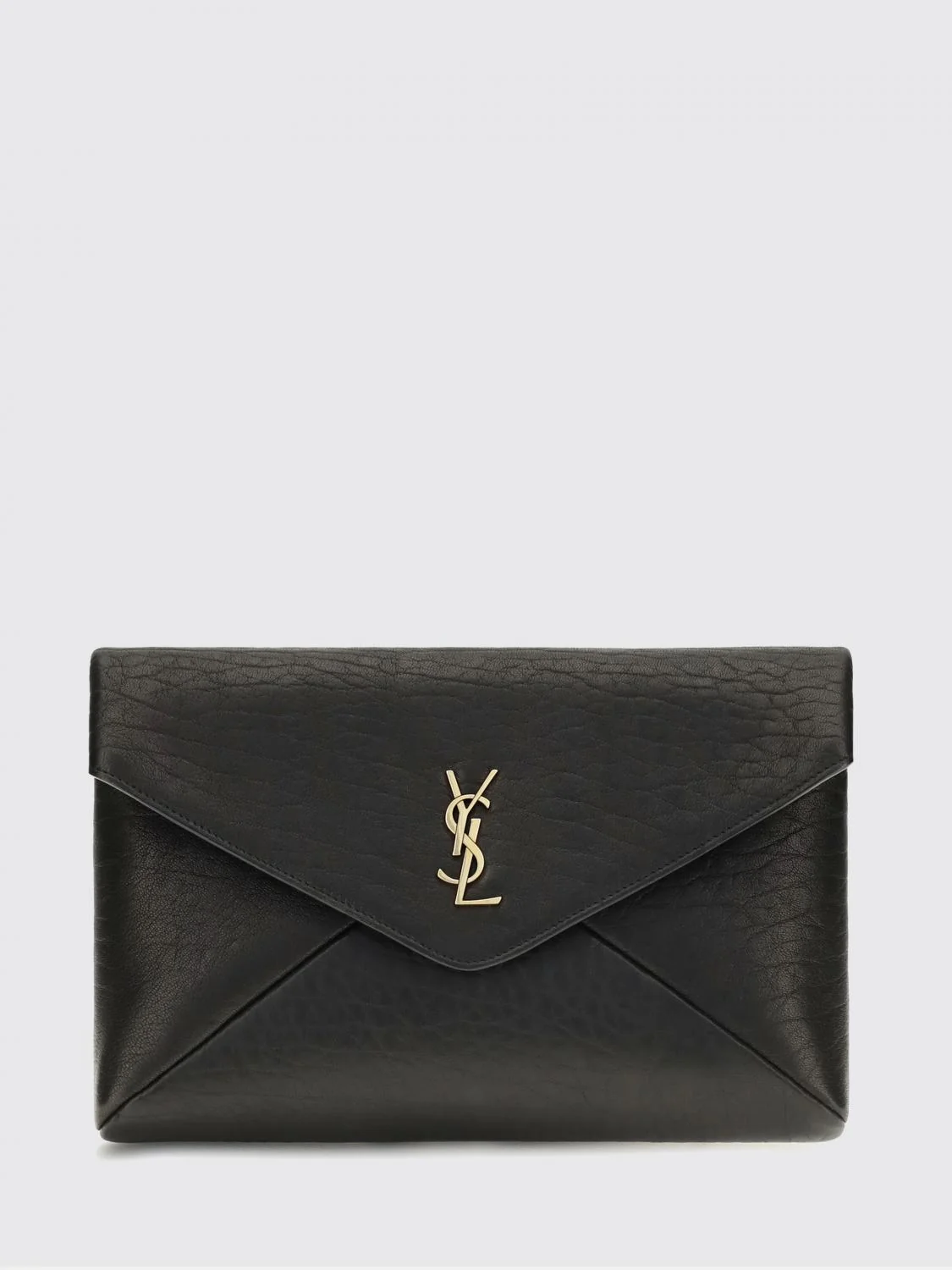 SAINT LAURENT OS ysl monogram lambskin envelope clutch