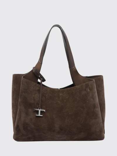apa suede shoulder bag with t timeless logo