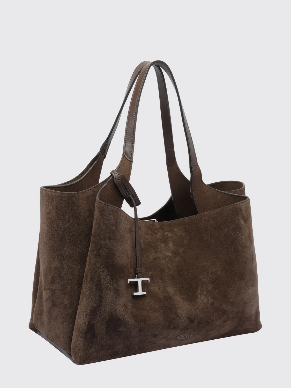 apa suede shoulder bag with t timeless logo