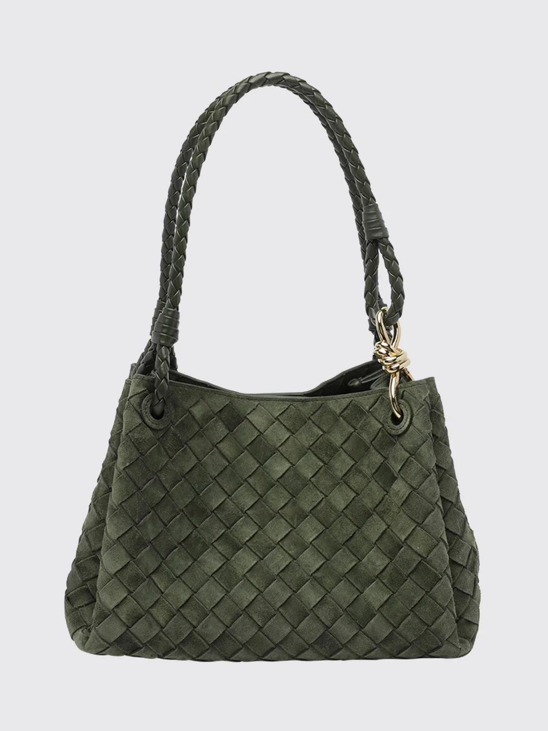 BOTTEGA VENETA OS intrecciato leather shoulder bag with double handle