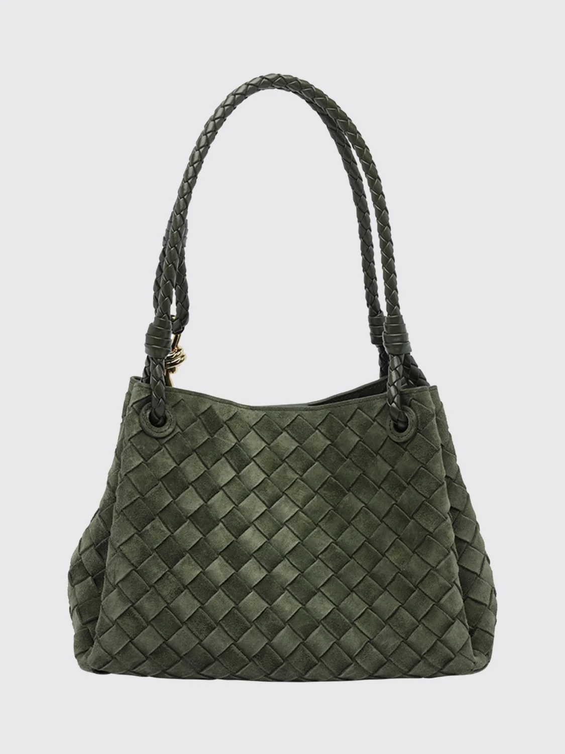 BOTTEGA VENETA OS intrecciato leather shoulder bag with double handle