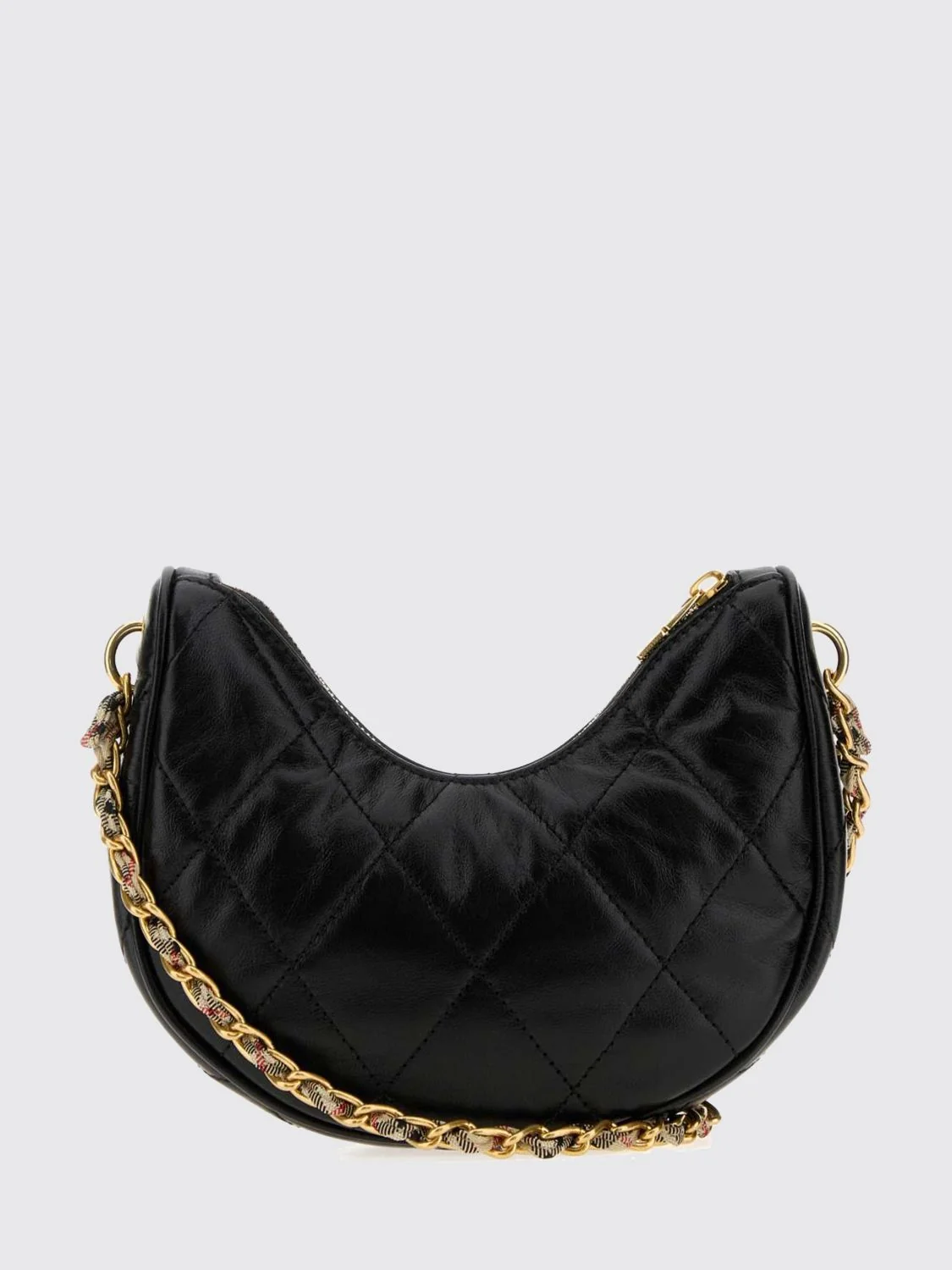 small horseshoe matelassé lambskin shoulder bag with ekd logo
